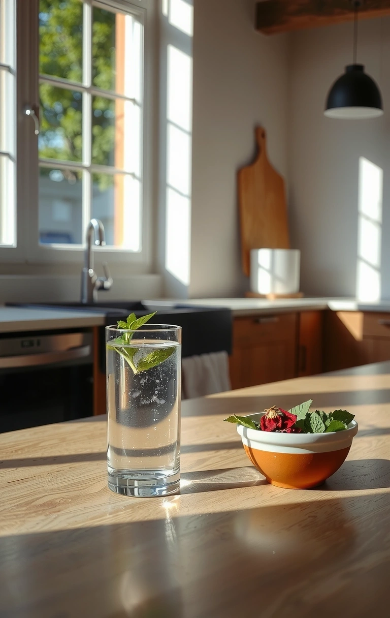 Morning wellness ritual scene